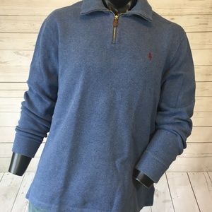 Polo Ralph Lauren Pullover Sweater 1/2 Zip Blue XL